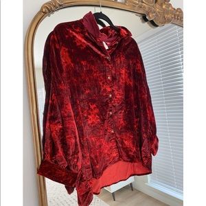 Pilcro Orsay Velvet Buttondown